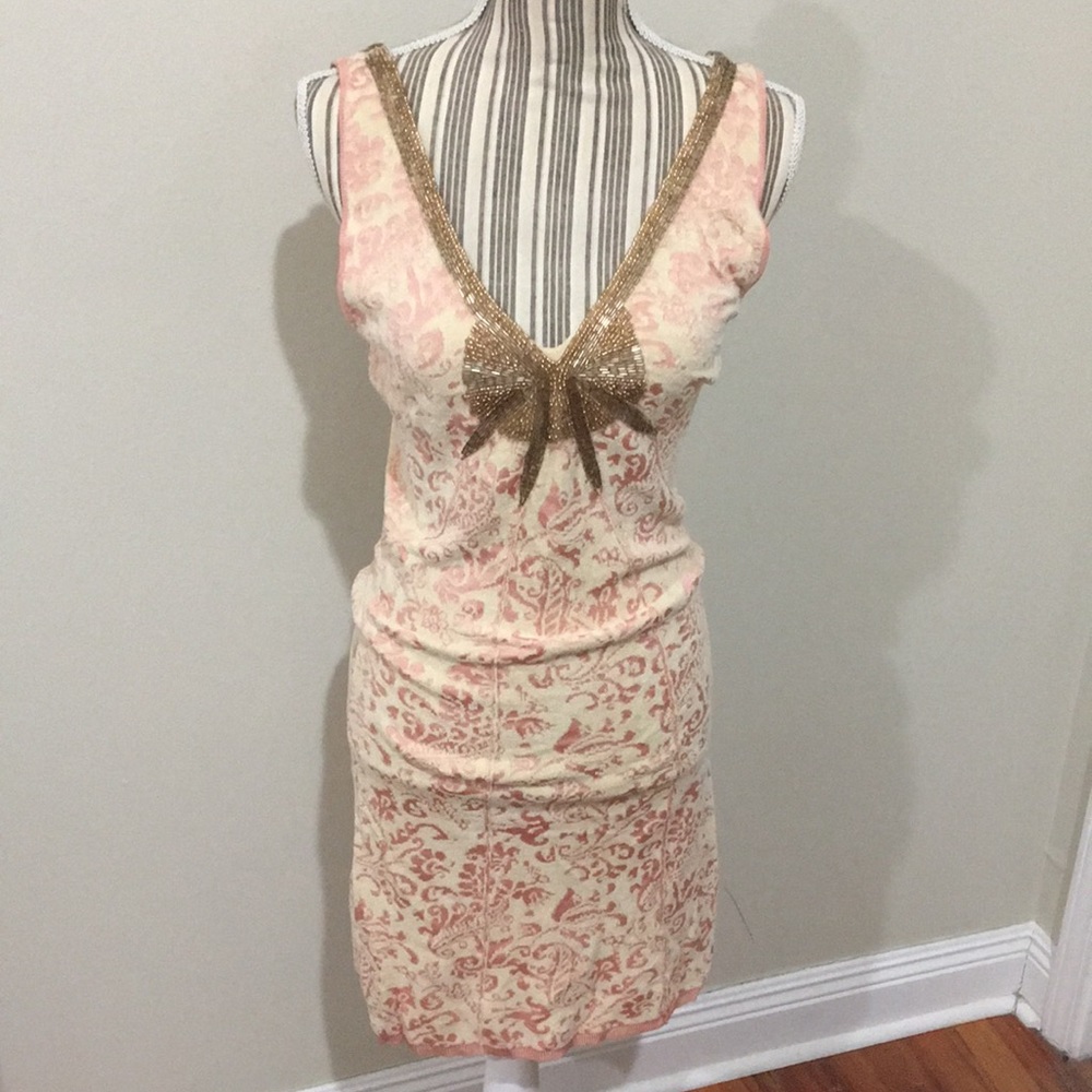 Free People stretch bodycon beaded dress S